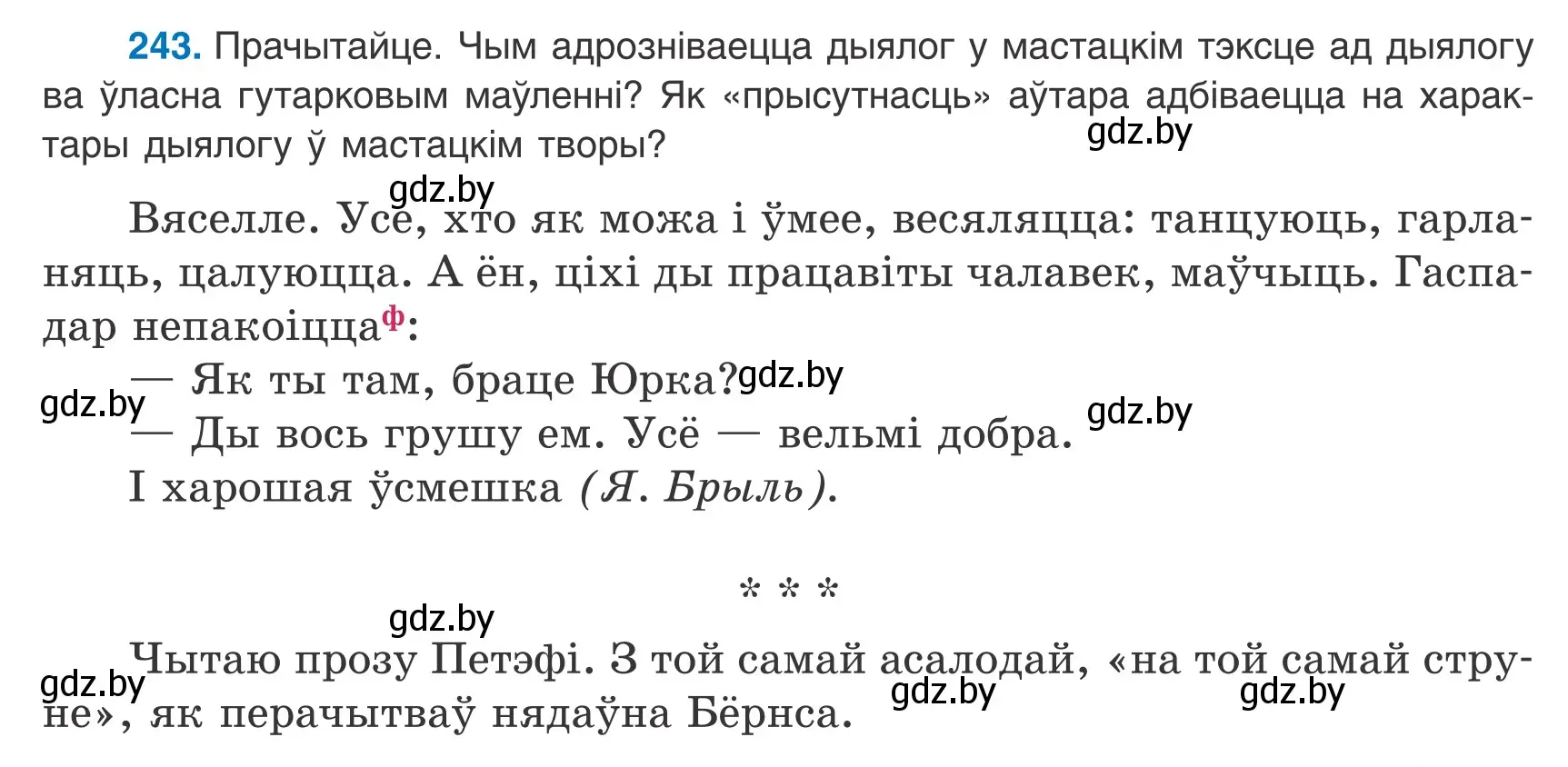 Условие номер 243 (страница 171) гдз по белорусскому языку 9 класс Валочка, Васюкович, учебник