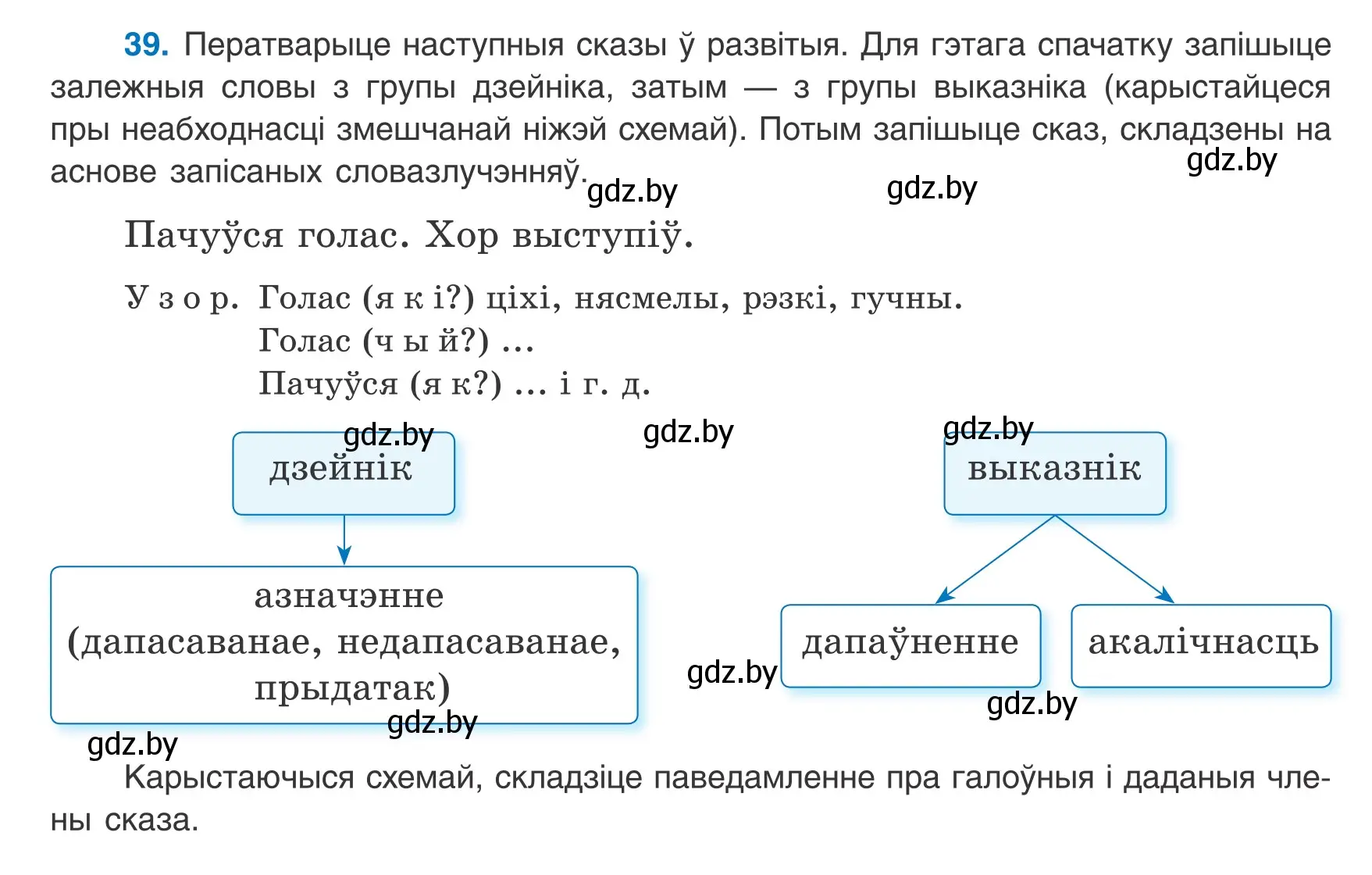 Условие номер 39 (страница 26) гдз по белорусскому языку 9 класс Валочка, Васюкович, учебник