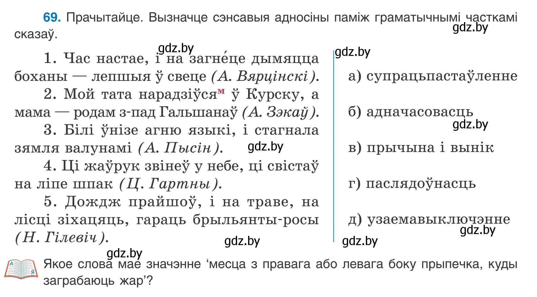 Условие номер 69 (страница 53) гдз по белорусскому языку 9 класс Валочка, Васюкович, учебник