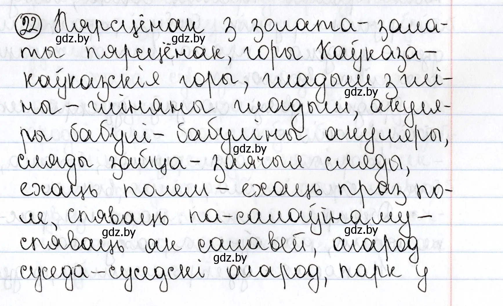 Решение номер 22 (страница 16) гдз по белорусскому языку 9 класс Валочка, Васюкович, учебник