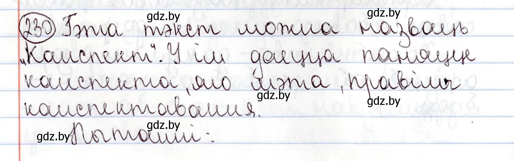 Решение номер 230 (страница 160) гдз по белорусскому языку 9 класс Валочка, Васюкович, учебник