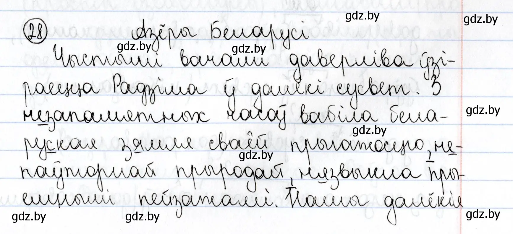 Решение номер 28 (страница 19) гдз по белорусскому языку 9 класс Валочка, Васюкович, учебник