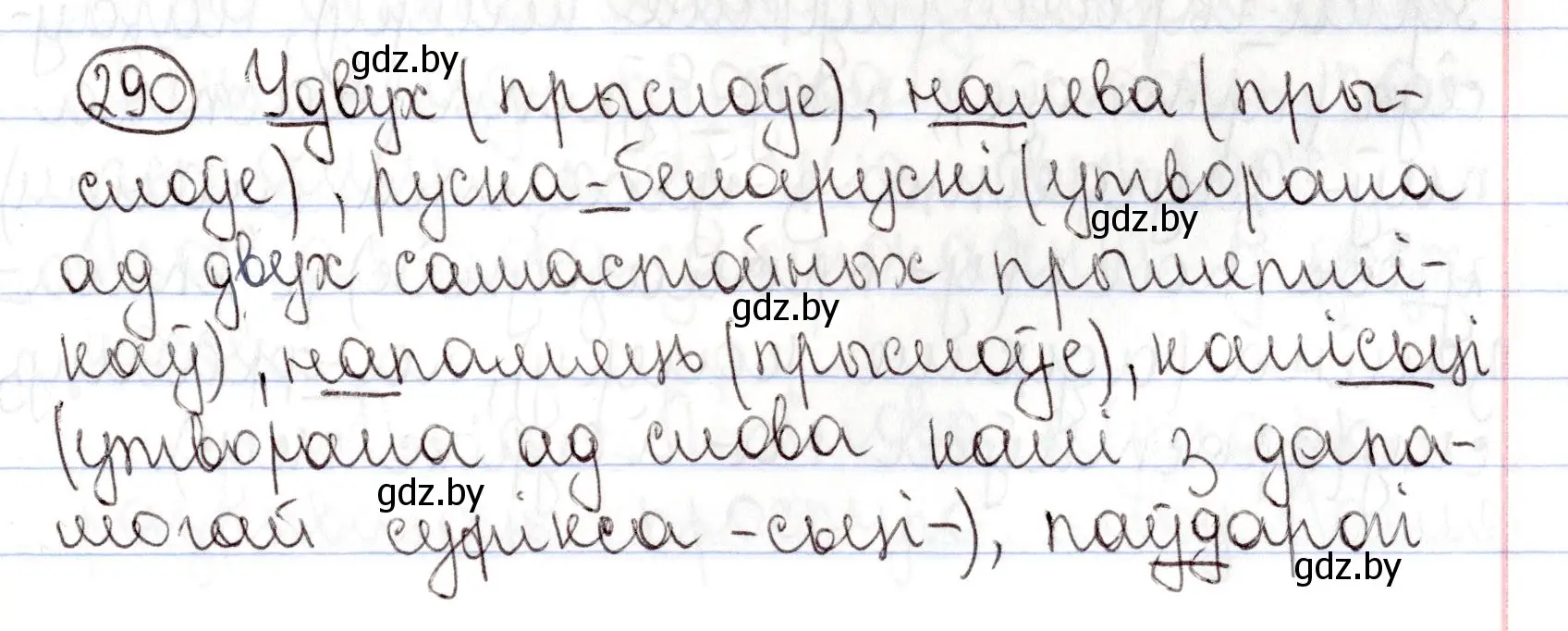 Решение номер 290 (страница 197) гдз по белорусскому языку 9 класс Валочка, Васюкович, учебник