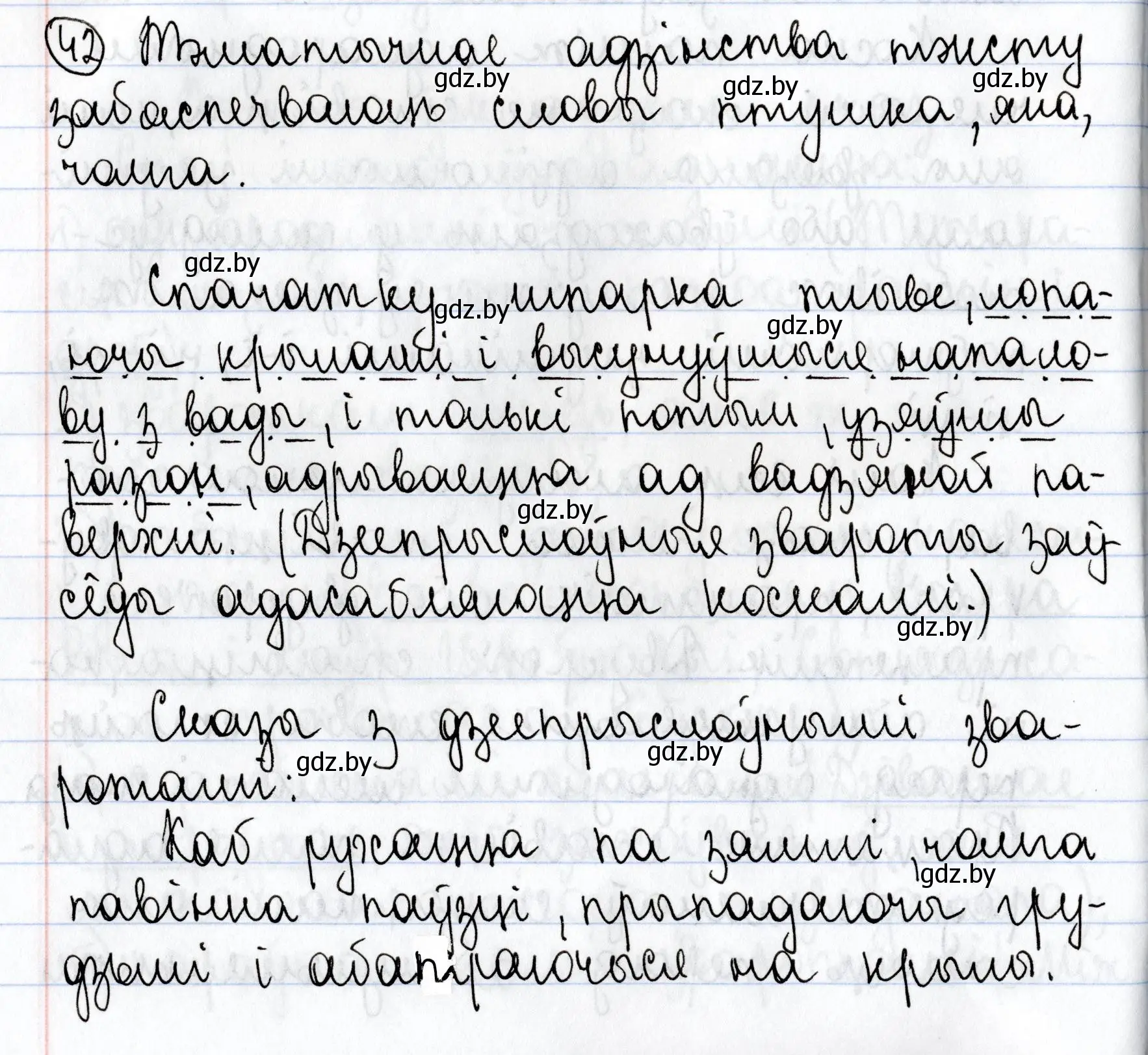 Решение номер 42 (страница 28) гдз по белорусскому языку 9 класс Валочка, Васюкович, учебник