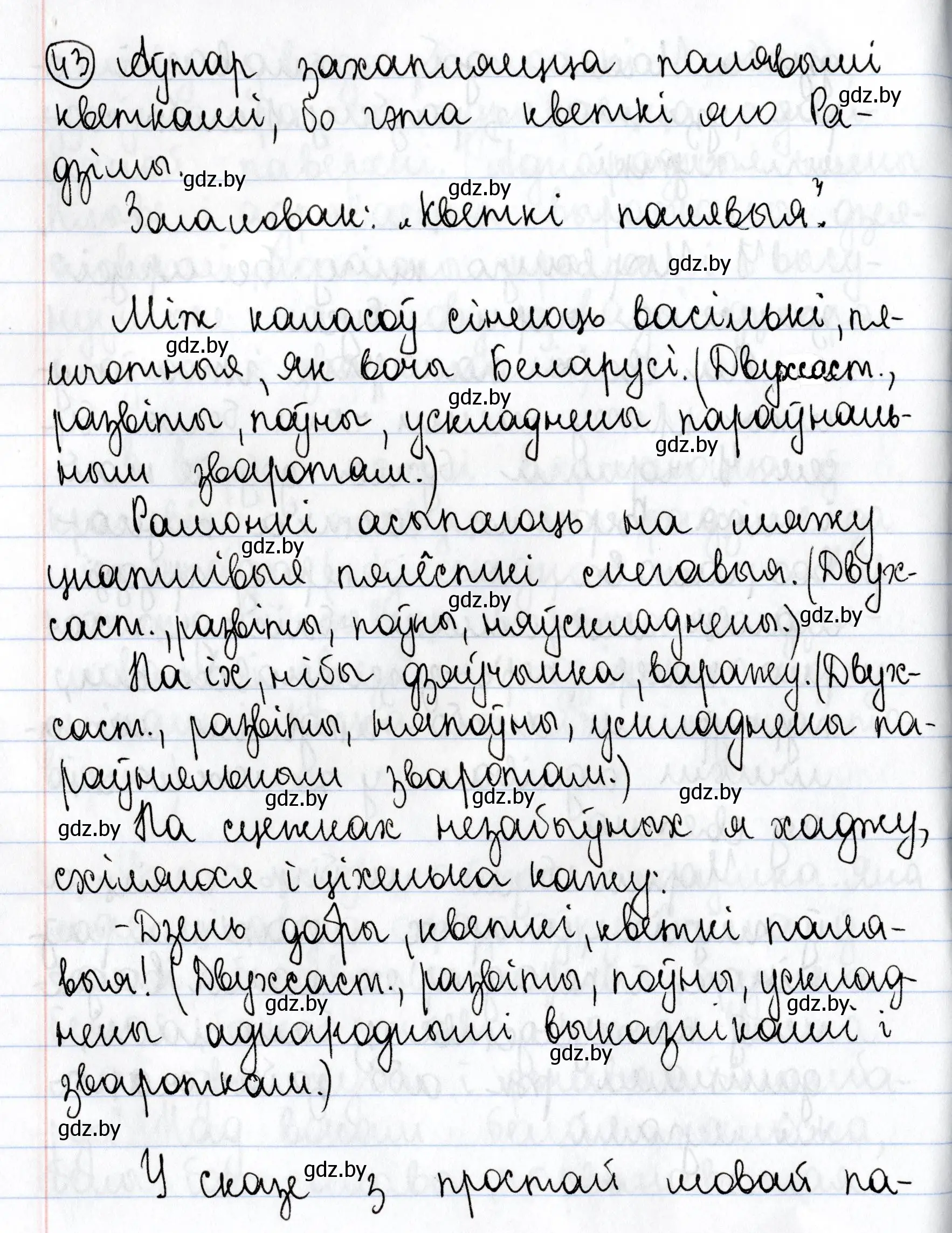 Решение номер 43 (страница 29) гдз по белорусскому языку 9 класс Валочка, Васюкович, учебник