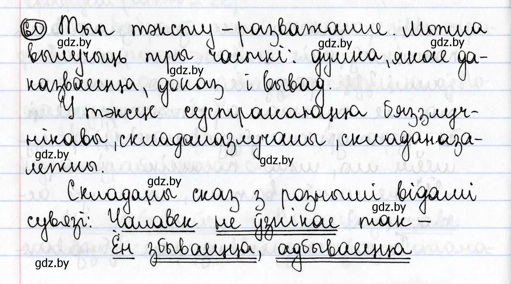 Решение номер 60 (страница 46) гдз по белорусскому языку 9 класс Валочка, Васюкович, учебник