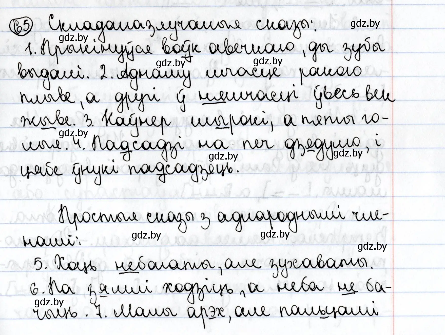 Решение номер 65 (страница 49) гдз по белорусскому языку 9 класс Валочка, Васюкович, учебник