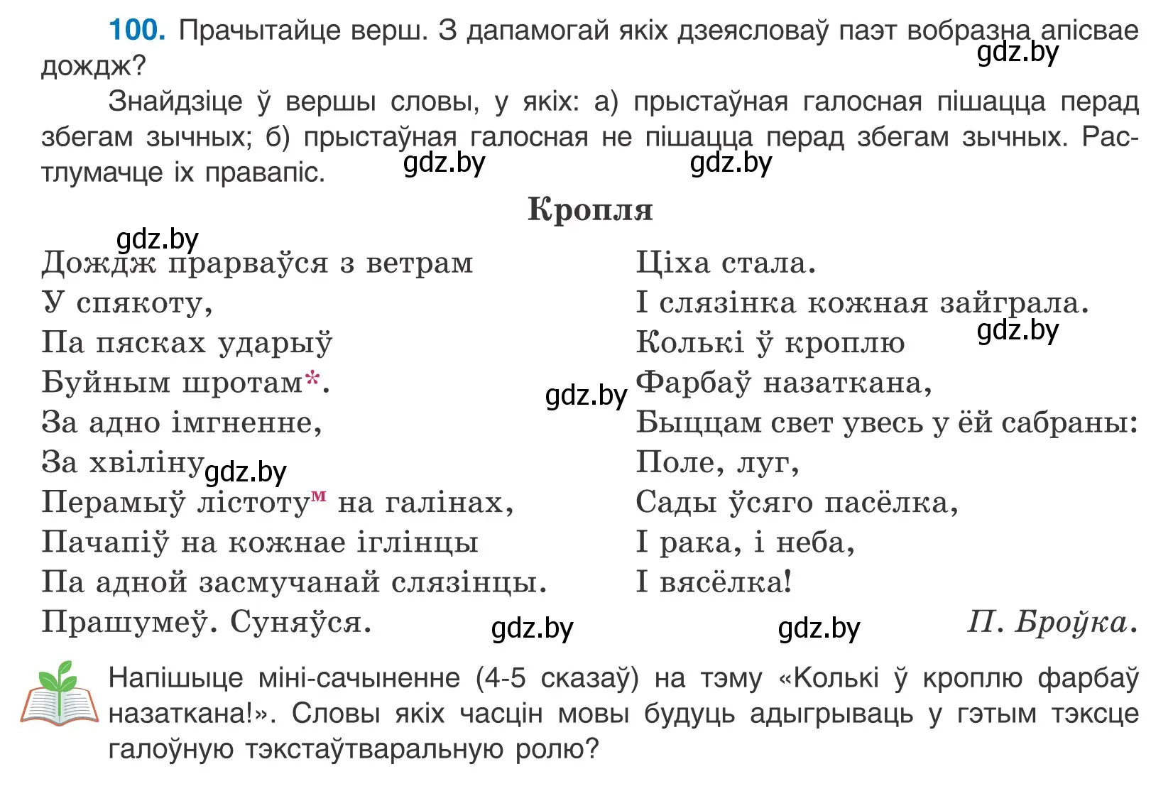 Условие номер 100 (страница 61) гдз по белорусскому языку 10 класс Валочка, Васюкович, учебник