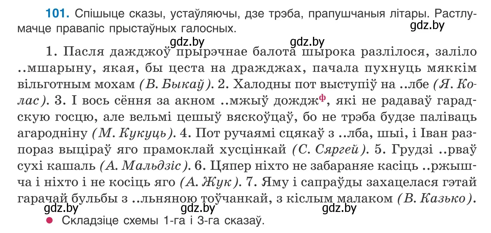 Условие номер 101 (страница 61) гдз по белорусскому языку 10 класс Валочка, Васюкович, учебник