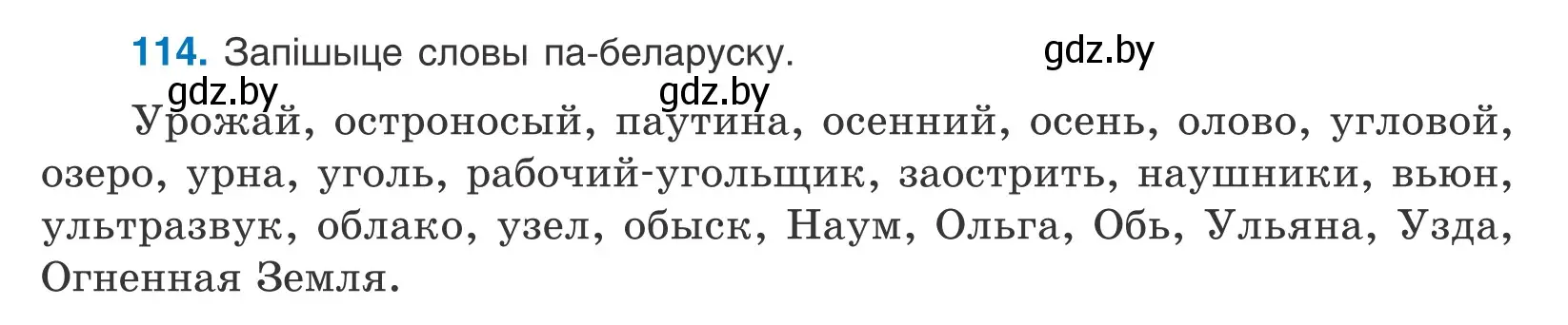 Условие номер 114 (страница 67) гдз по белорусскому языку 10 класс Валочка, Васюкович, учебник