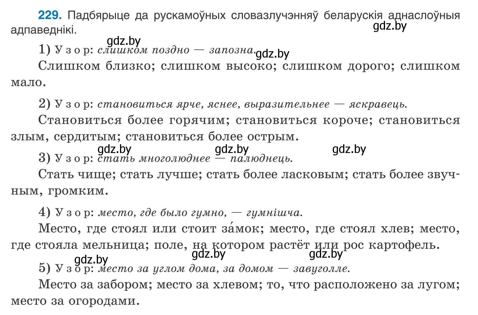 Условие номер 229 (страница 137) гдз по белорусскому языку 10 класс Валочка, Васюкович, учебник