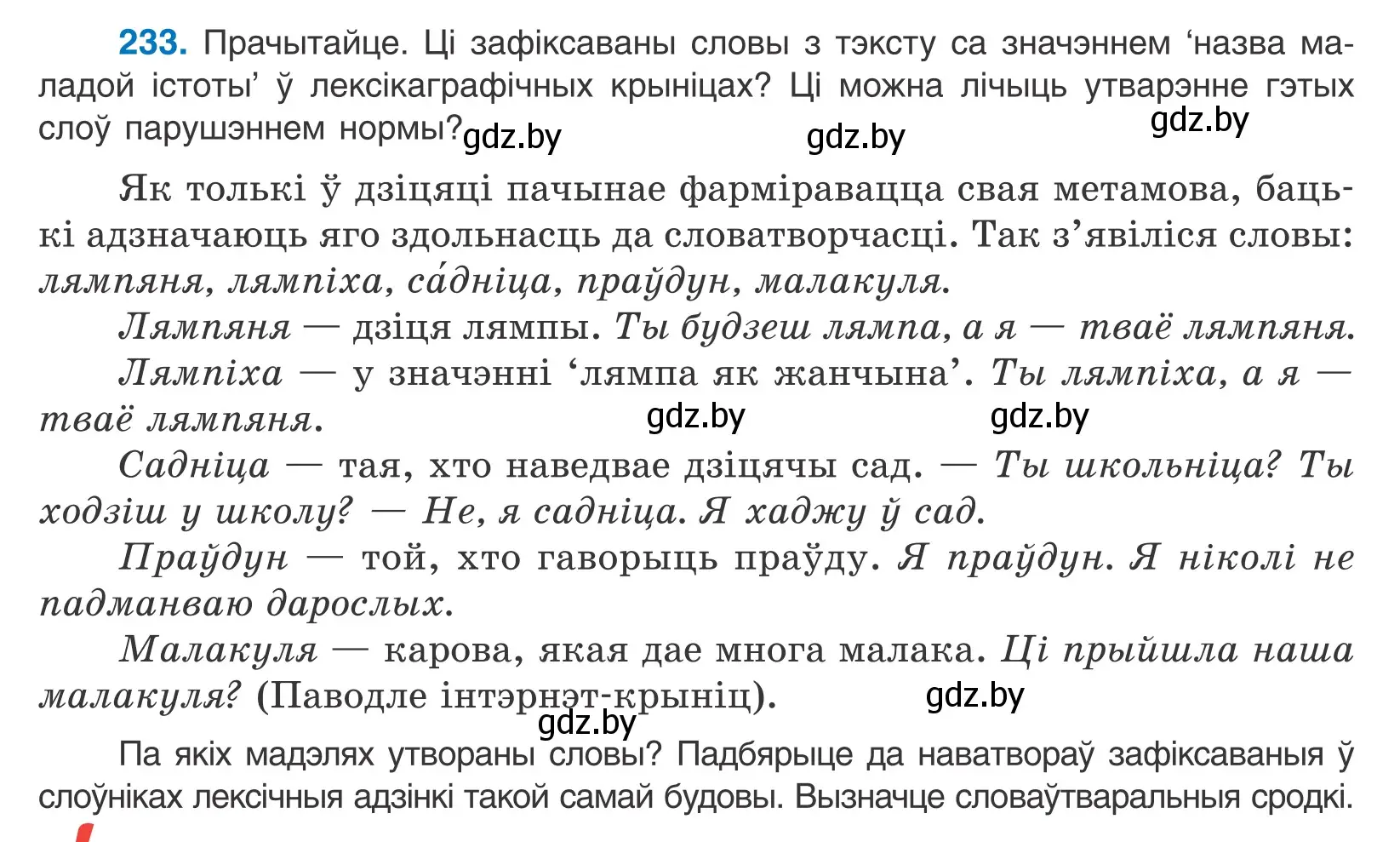 Условие номер 233 (страница 139) гдз по белорусскому языку 10 класс Валочка, Васюкович, учебник