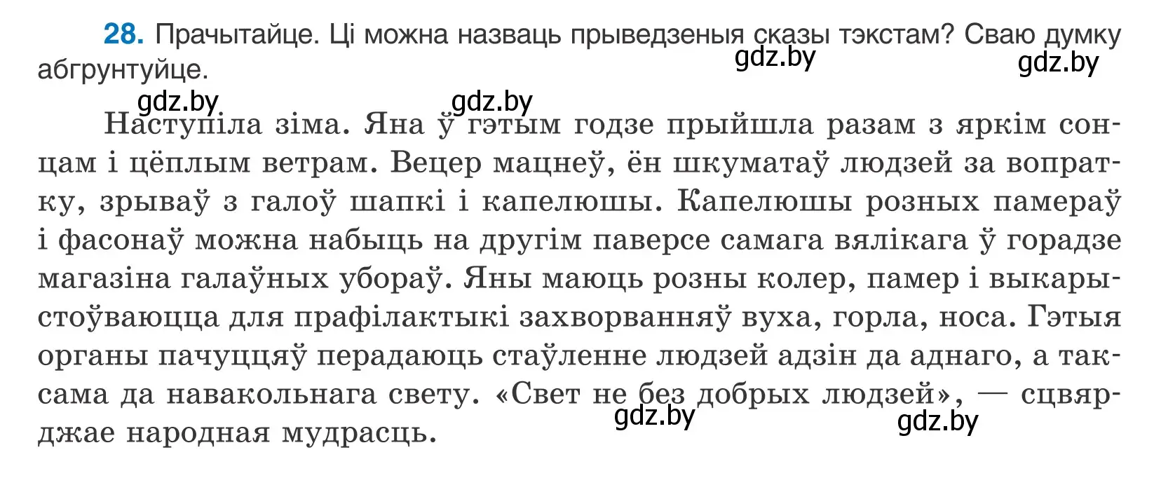 Условие номер 28 (страница 20) гдз по белорусскому языку 10 класс Валочка, Васюкович, учебник