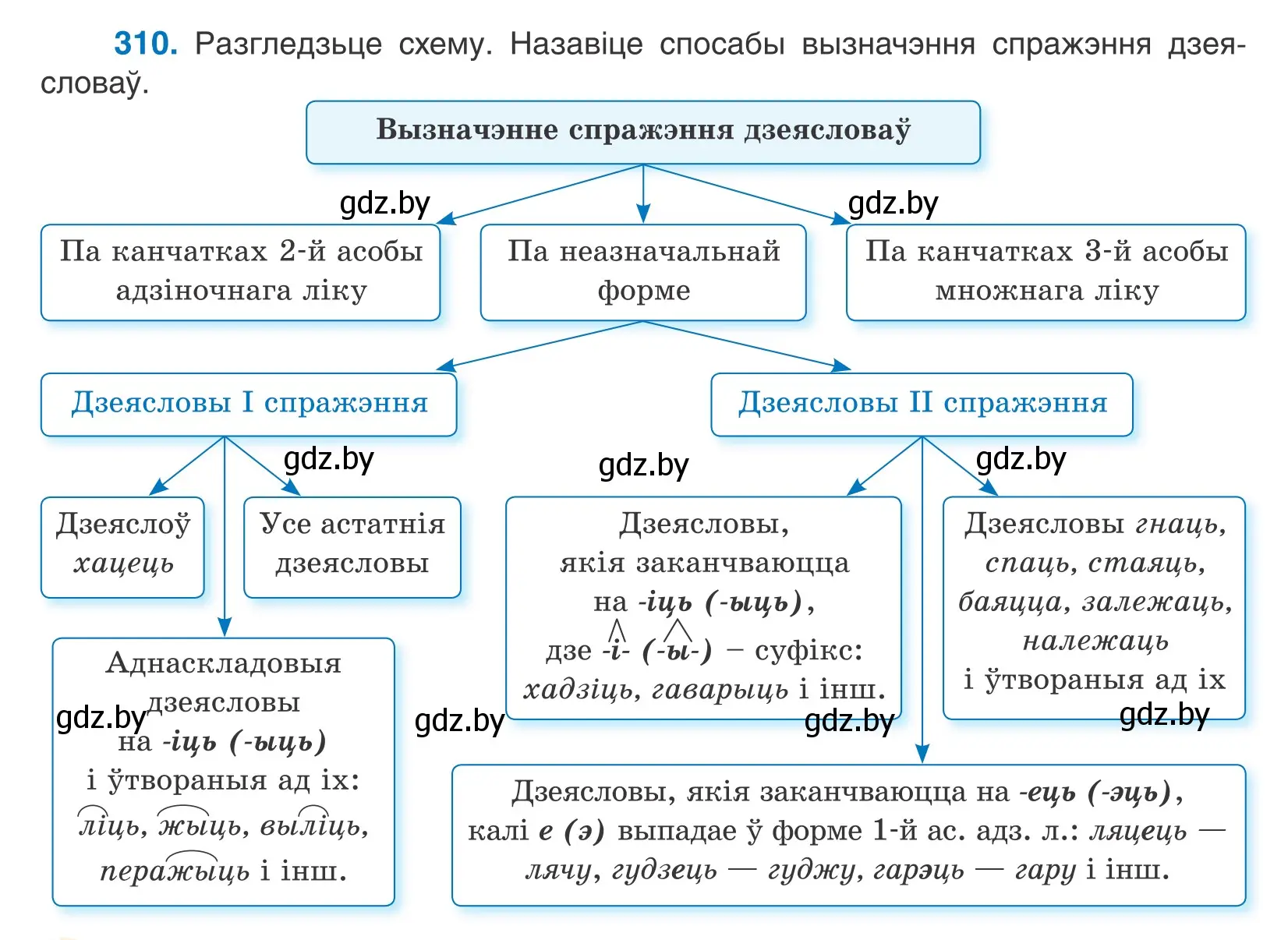 Условие номер 310 (страница 189) гдз по белорусскому языку 10 класс Валочка, Васюкович, учебник