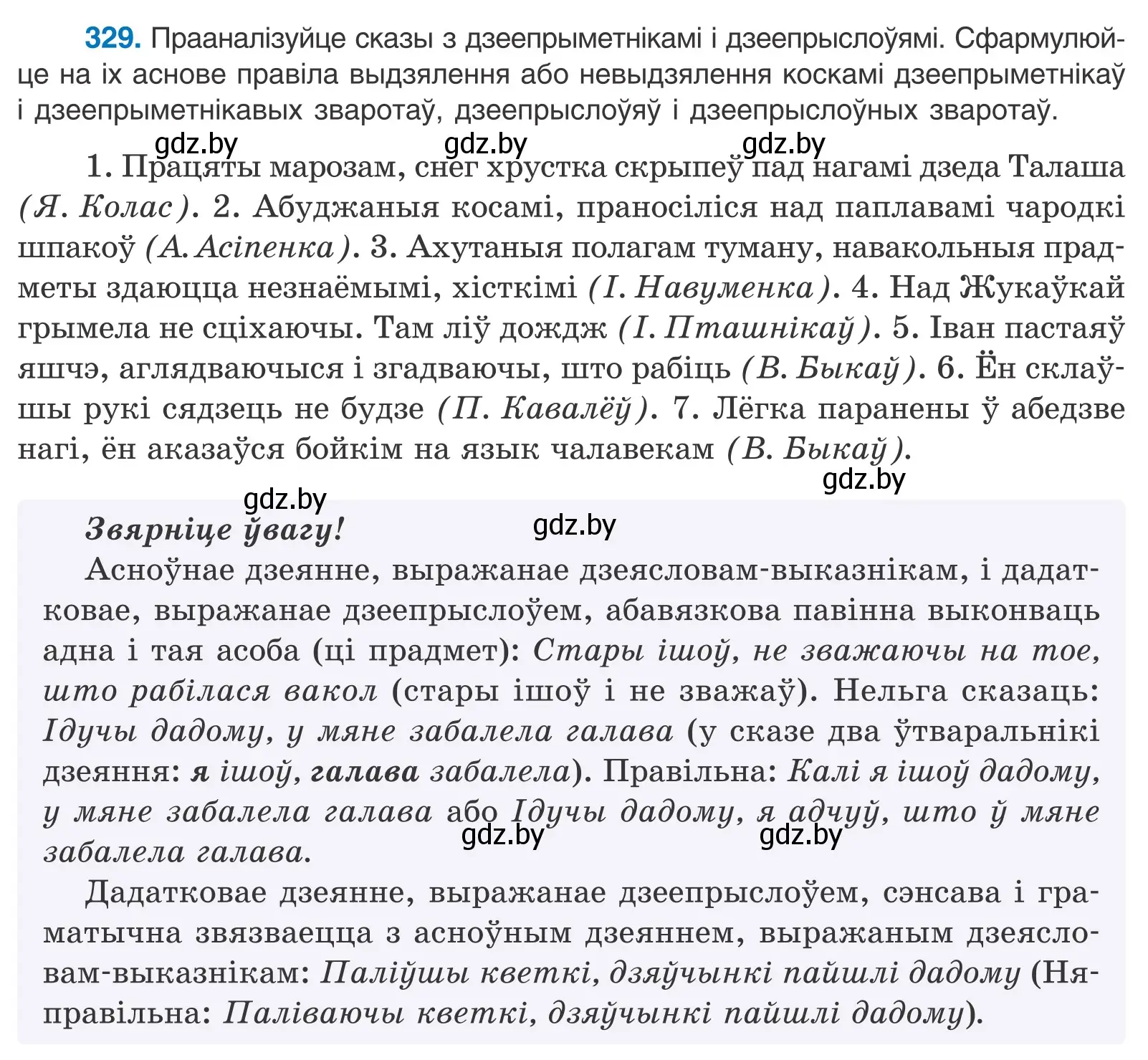 Условие номер 329 (страница 201) гдз по белорусскому языку 10 класс Валочка, Васюкович, учебник