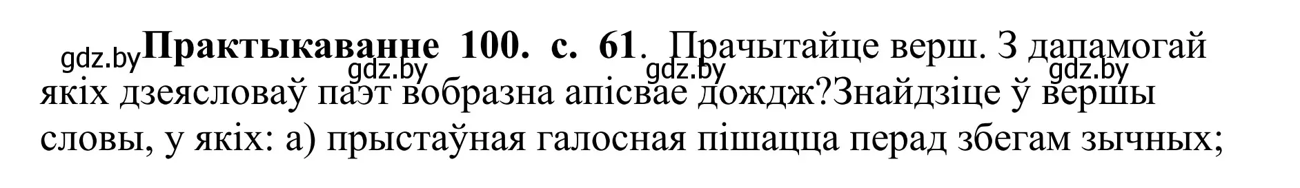 Решение номер 100 (страница 61) гдз по белорусскому языку 10 класс Валочка, Васюкович, учебник