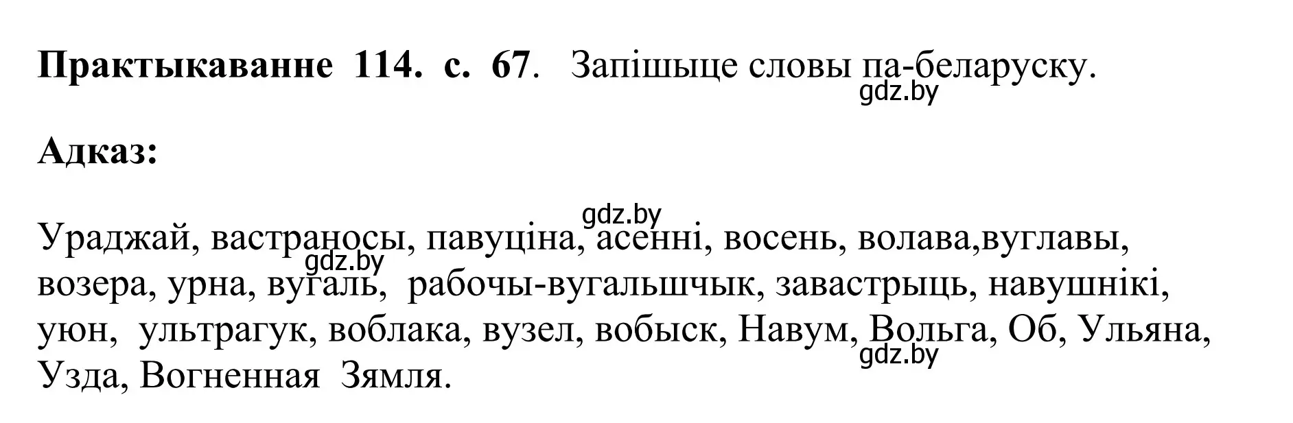 Решение номер 114 (страница 67) гдз по белорусскому языку 10 класс Валочка, Васюкович, учебник