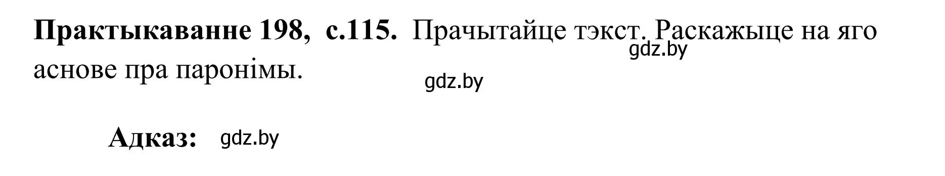 Решение номер 198 (страница 115) гдз по белорусскому языку 10 класс Валочка, Васюкович, учебник