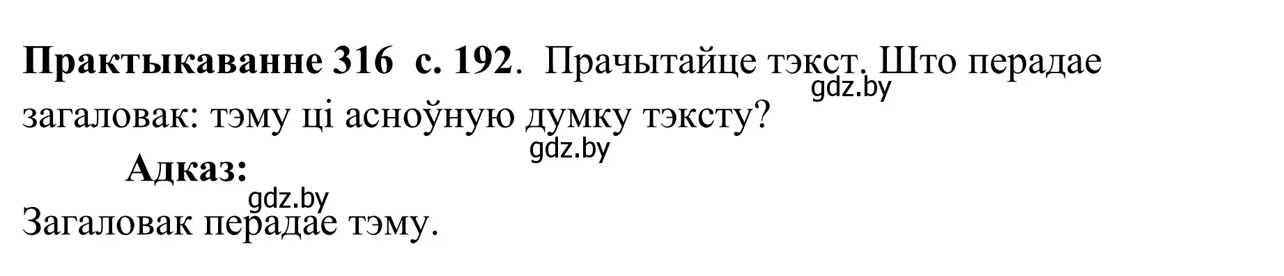 Решение номер 316 (страница 192) гдз по белорусскому языку 10 класс Валочка, Васюкович, учебник