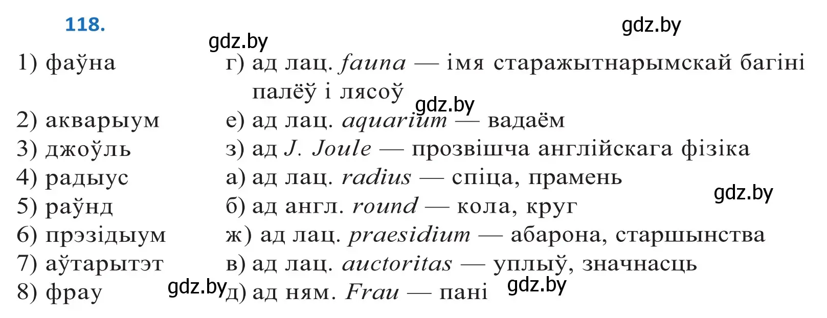 Решение 2. номер 118 (страница 69) гдз по белорусскому языку 10 класс Валочка, Васюкович, учебник