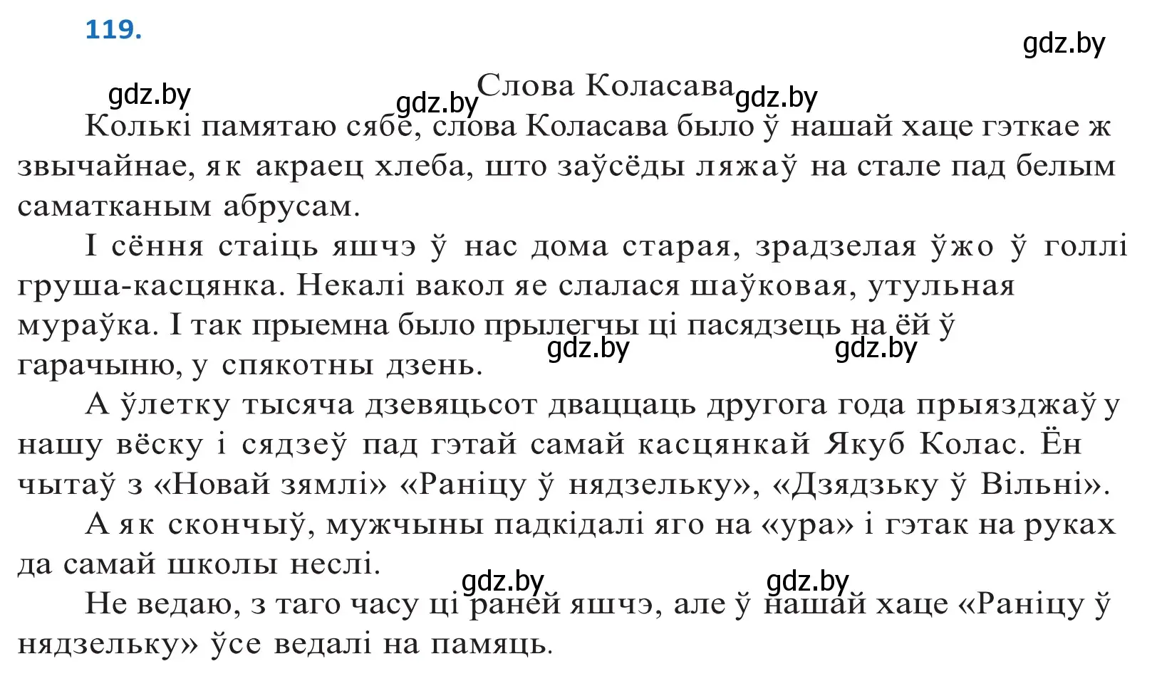 Решение 2. номер 119 (страница 70) гдз по белорусскому языку 10 класс Валочка, Васюкович, учебник