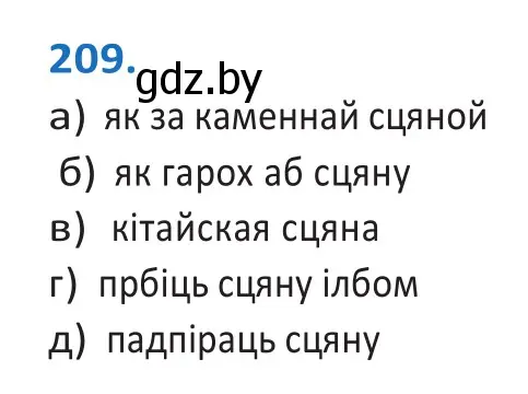 Решение 2. номер 209 (страница 120) гдз по белорусскому языку 10 класс Валочка, Васюкович, учебник