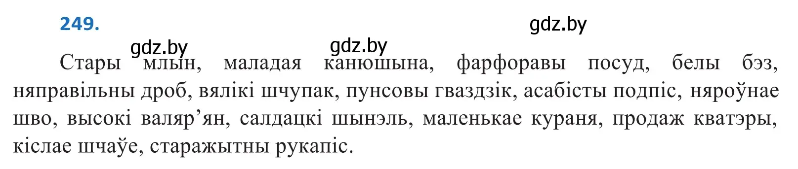 Решение 2. номер 249 (страница 150) гдз по белорусскому языку 10 класс Валочка, Васюкович, учебник