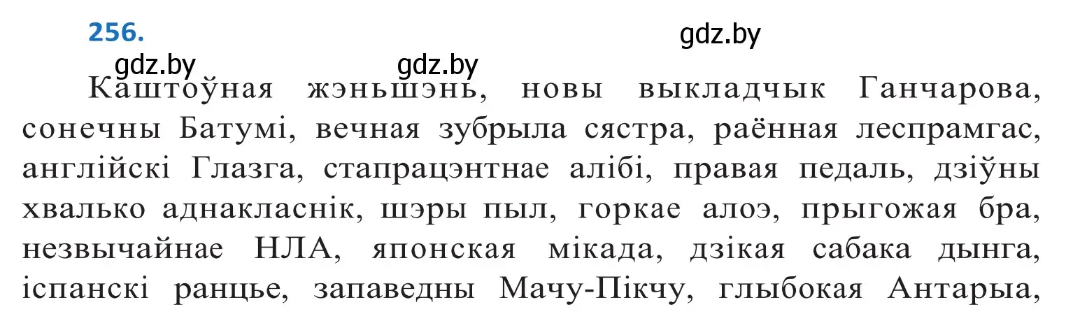 Решение 2. номер 256 (страница 157) гдз по белорусскому языку 10 класс Валочка, Васюкович, учебник