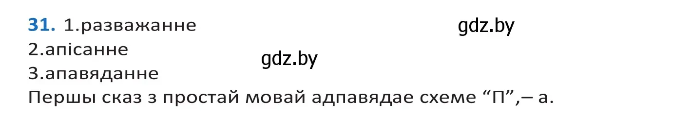 Решение 2. номер 31 (страница 21) гдз по белорусскому языку 10 класс Валочка, Васюкович, учебник