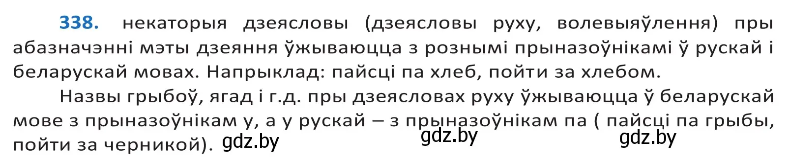 Решение 2. номер 338 (страница 205) гдз по белорусскому языку 10 класс Валочка, Васюкович, учебник