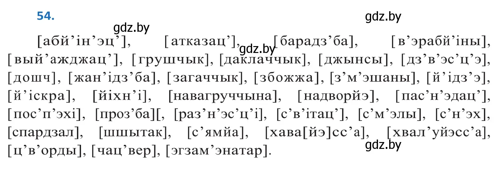 Решение 2. номер 54 (страница 38) гдз по белорусскому языку 10 класс Валочка, Васюкович, учебник