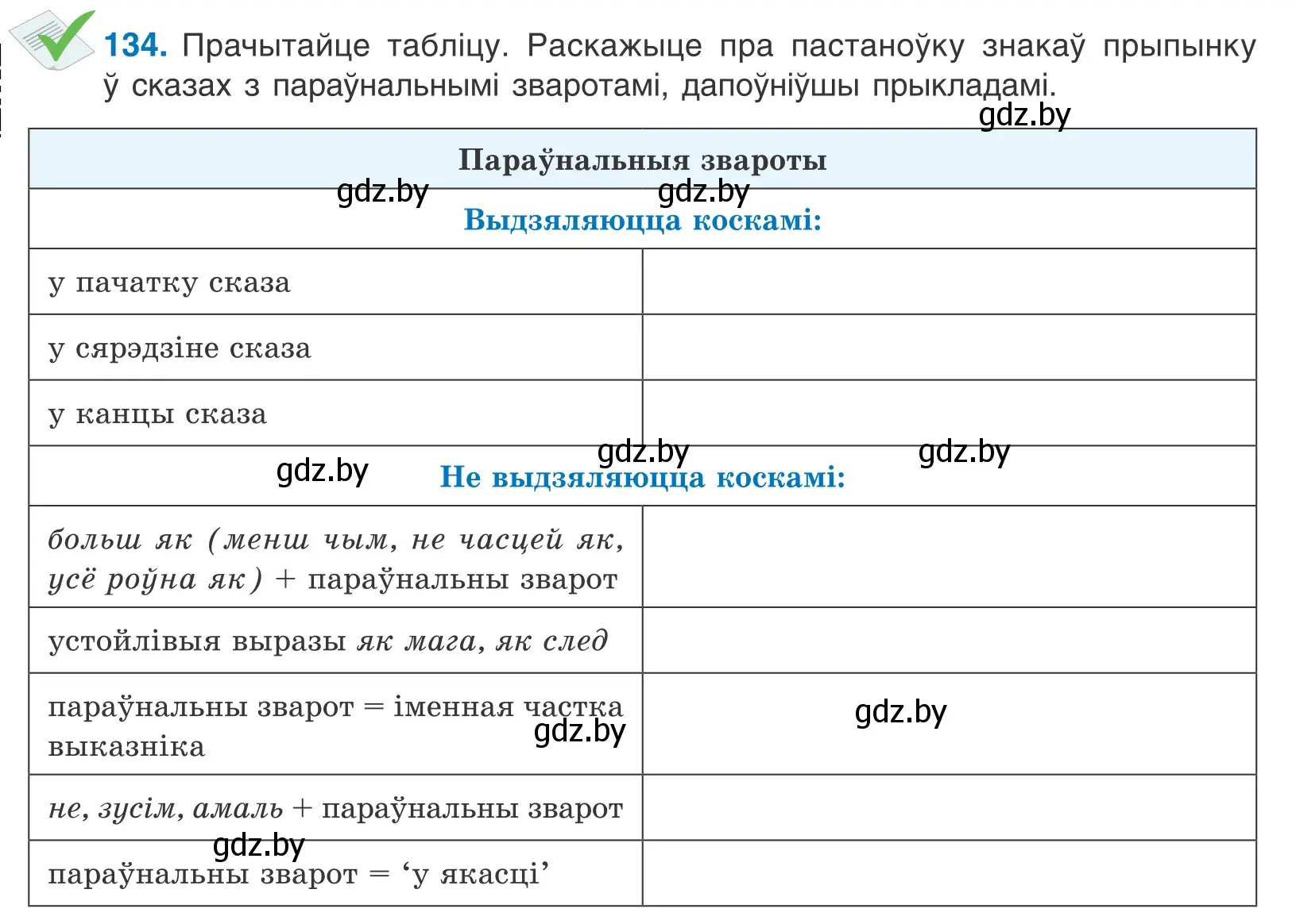 Условие номер 134 (страница 94) гдз по белорусскому языку 11 класс Валочка, Васюкович, учебник