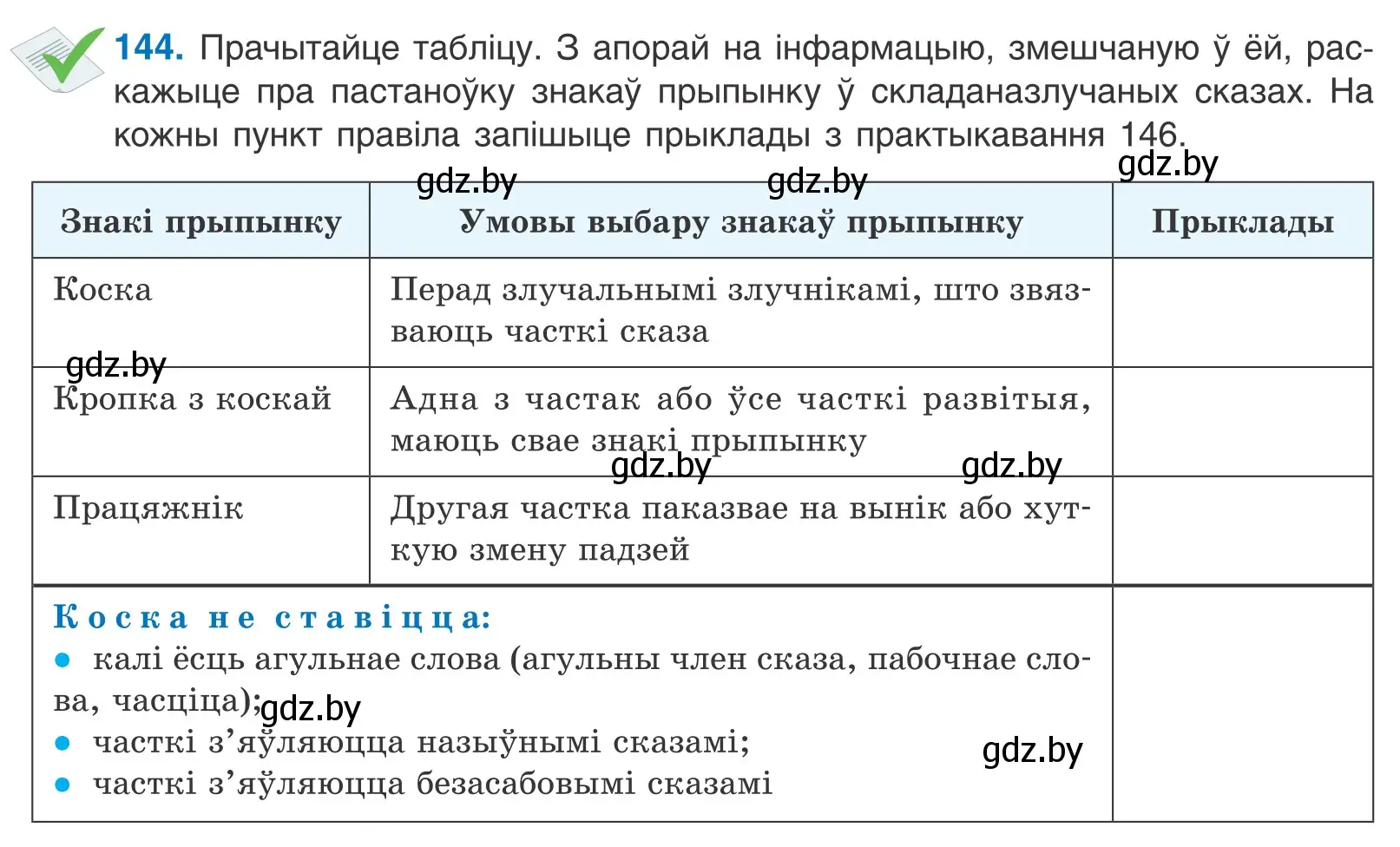 Условие номер 144 (страница 100) гдз по белорусскому языку 11 класс Валочка, Васюкович, учебник