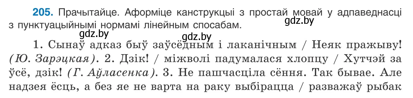 Условие номер 205 (страница 141) гдз по белорусскому языку 11 класс Валочка, Васюкович, учебник