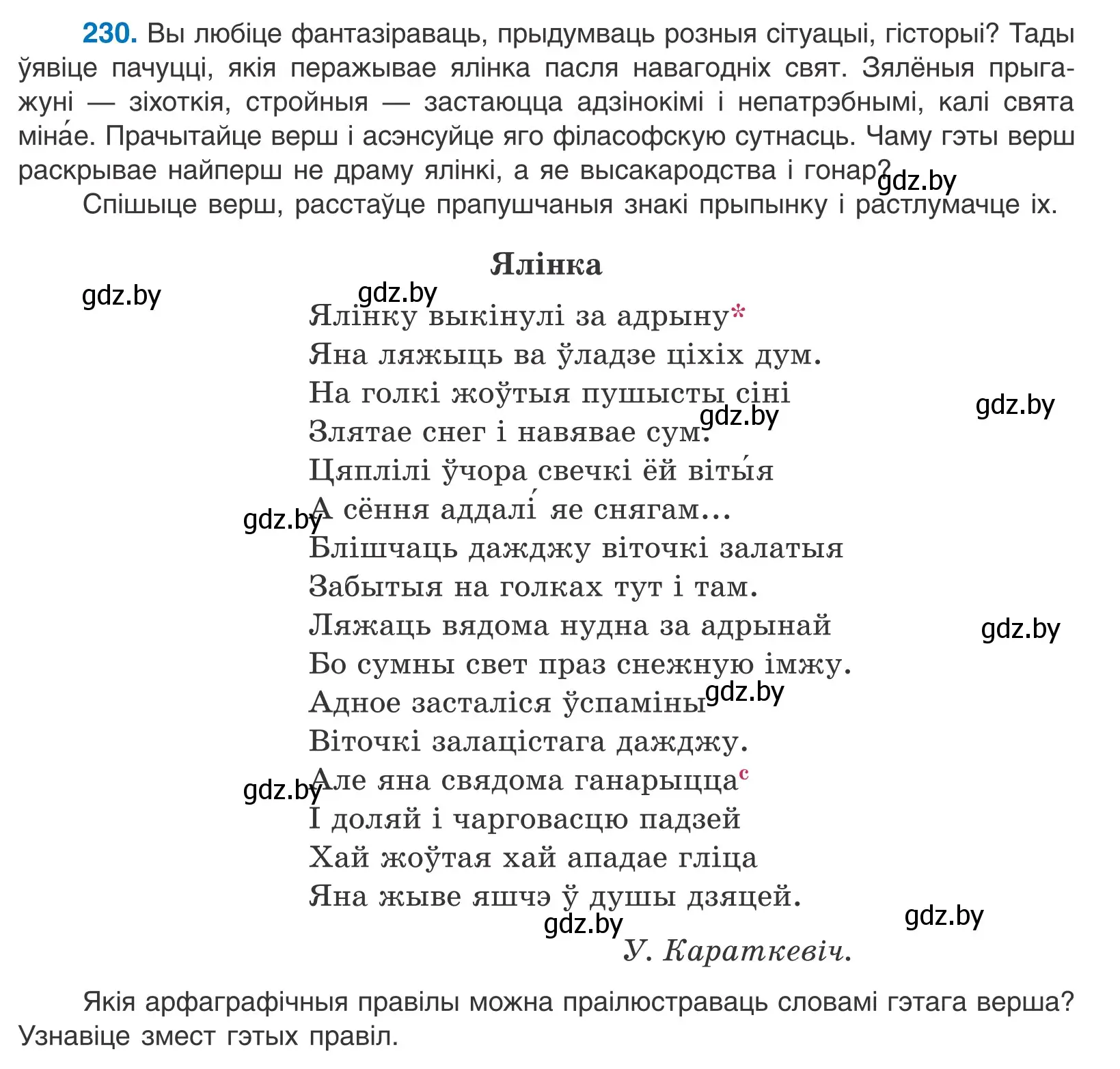 Условие номер 230 (страница 158) гдз по белорусскому языку 11 класс Валочка, Васюкович, учебник