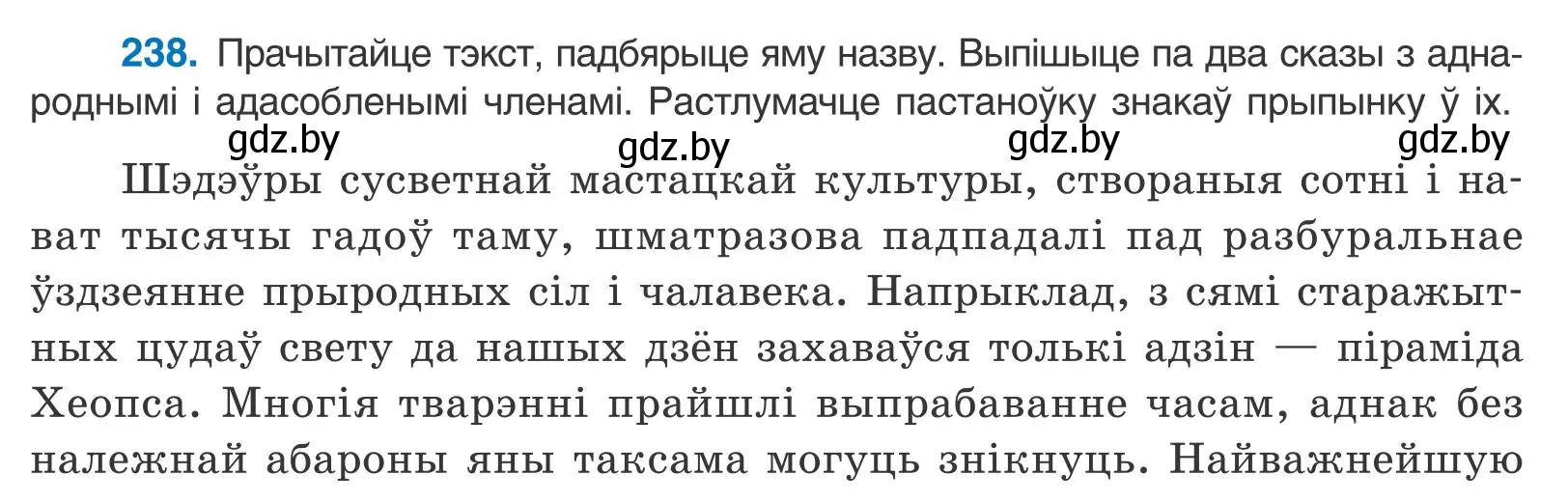 Условие номер 238 (страница 161) гдз по белорусскому языку 11 класс Валочка, Васюкович, учебник