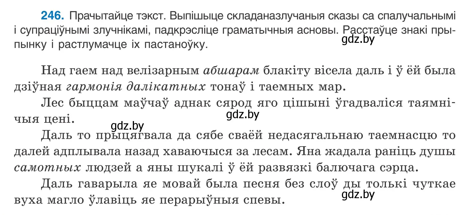 Условие номер 246 (страница 167) гдз по белорусскому языку 11 класс Валочка, Васюкович, учебник