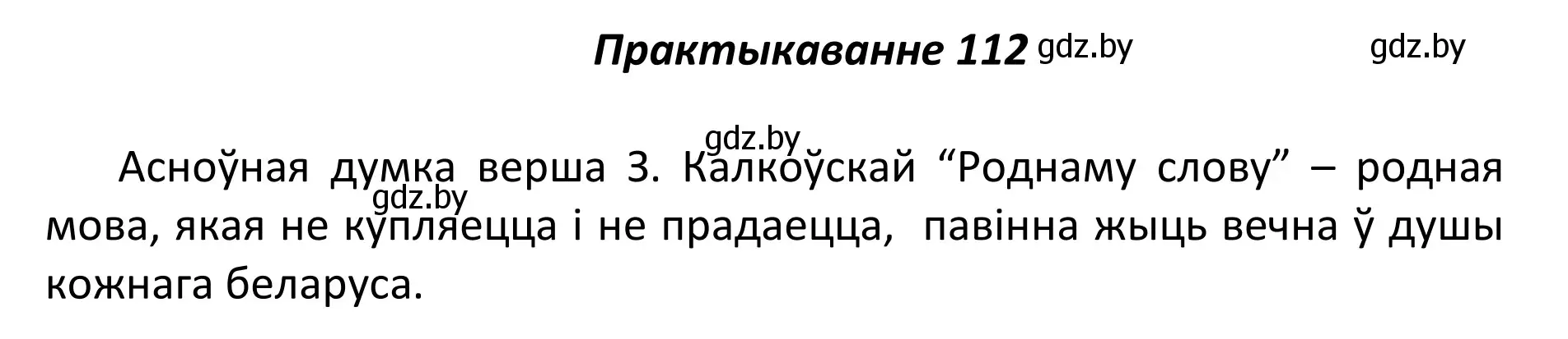 Решение номер 112 (страница 81) гдз по белорусскому языку 11 класс Валочка, Васюкович, учебник