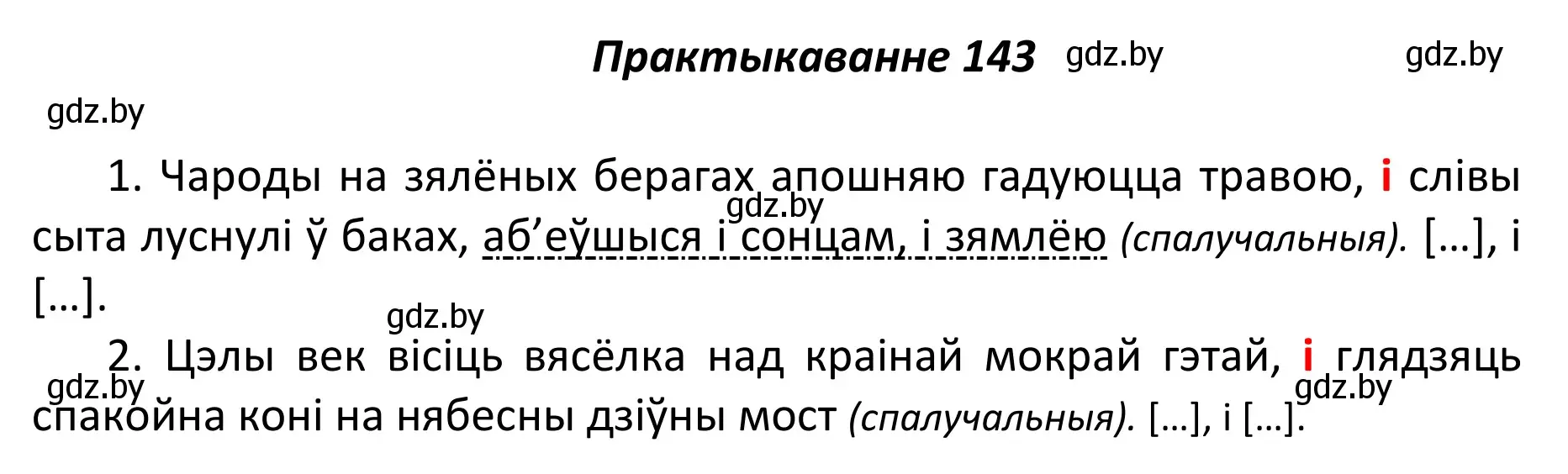 Решение номер 143 (страница 99) гдз по белорусскому языку 11 класс Валочка, Васюкович, учебник