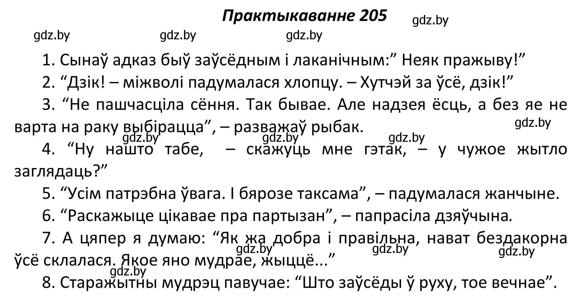 Решение номер 205 (страница 141) гдз по белорусскому языку 11 класс Валочка, Васюкович, учебник