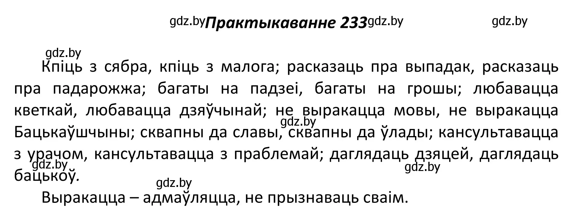 Решение номер 233 (страница 160) гдз по белорусскому языку 11 класс Валочка, Васюкович, учебник