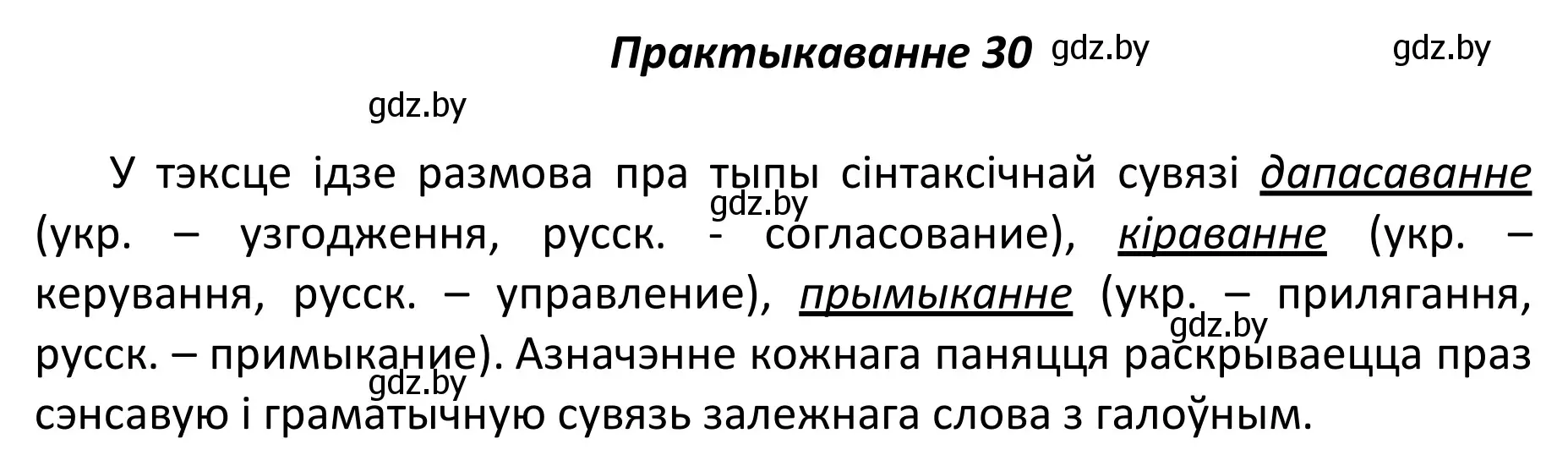 Решение номер 30 (страница 24) гдз по белорусскому языку 11 класс Валочка, Васюкович, учебник