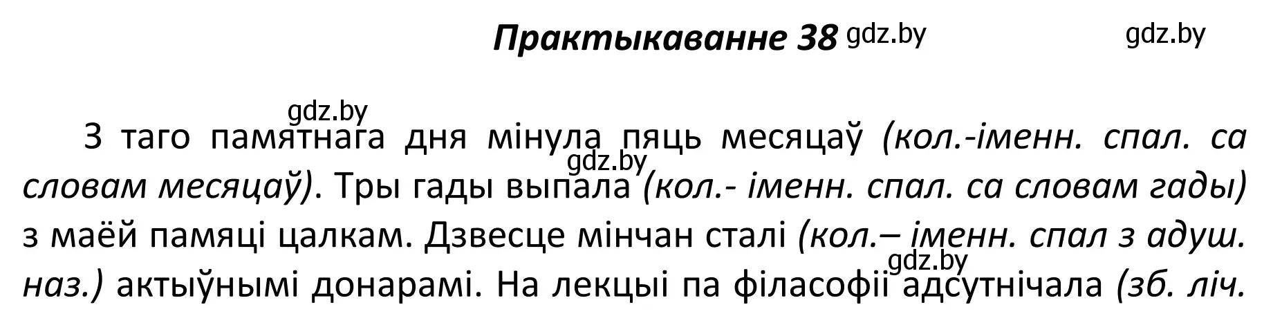 Решение номер 38 (страница 30) гдз по белорусскому языку 11 класс Валочка, Васюкович, учебник