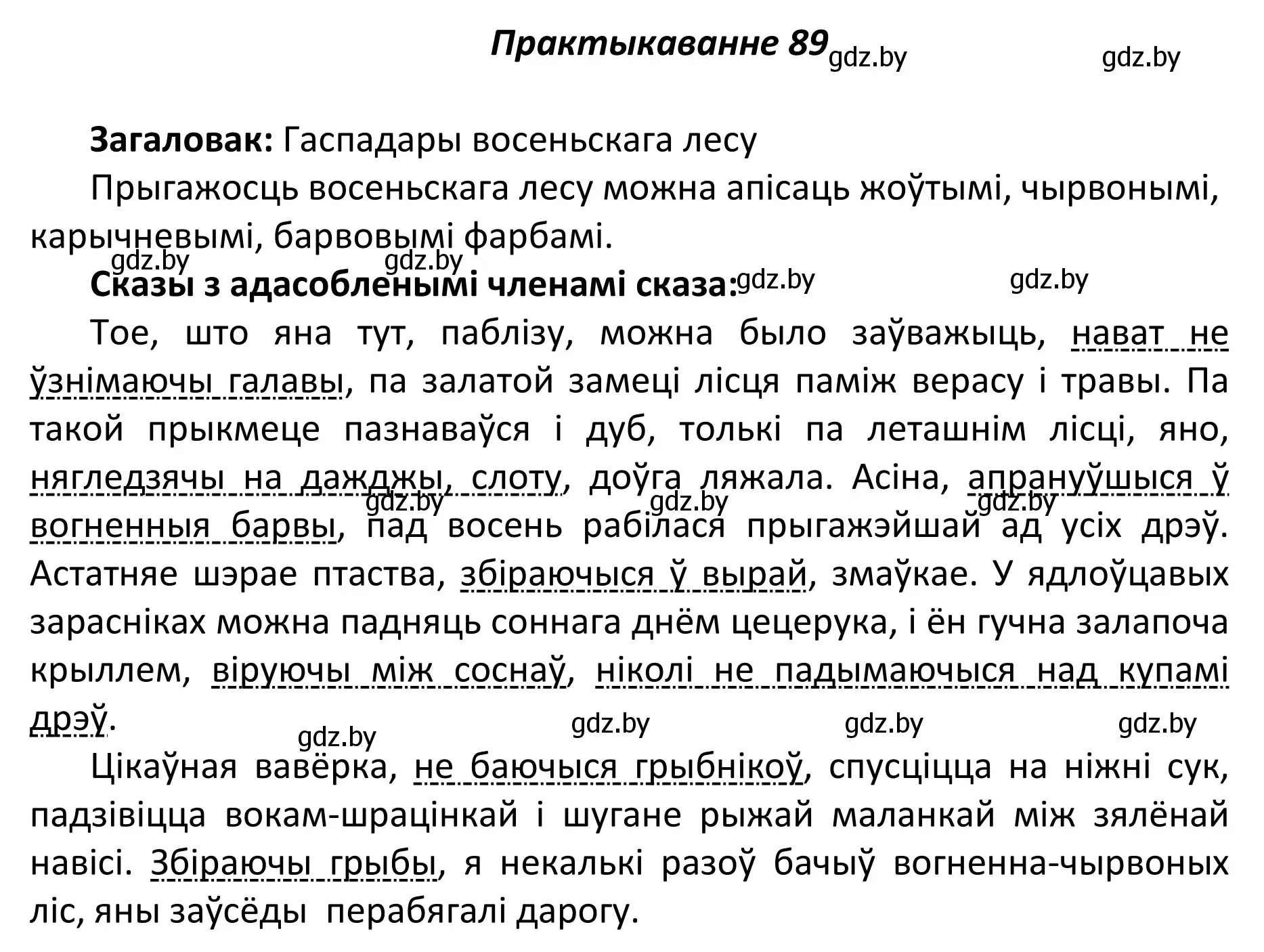 Решение номер 89 (страница 67) гдз по белорусскому языку 11 класс Валочка, Васюкович, учебник