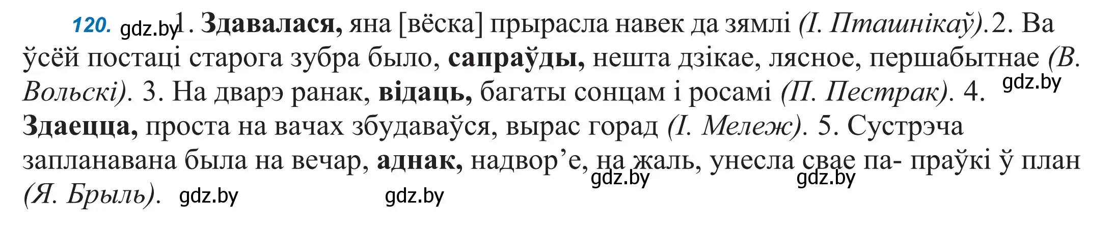 Решение 2. номер 120 (страница 85) гдз по белорусскому языку 11 класс Валочка, Васюкович, учебник