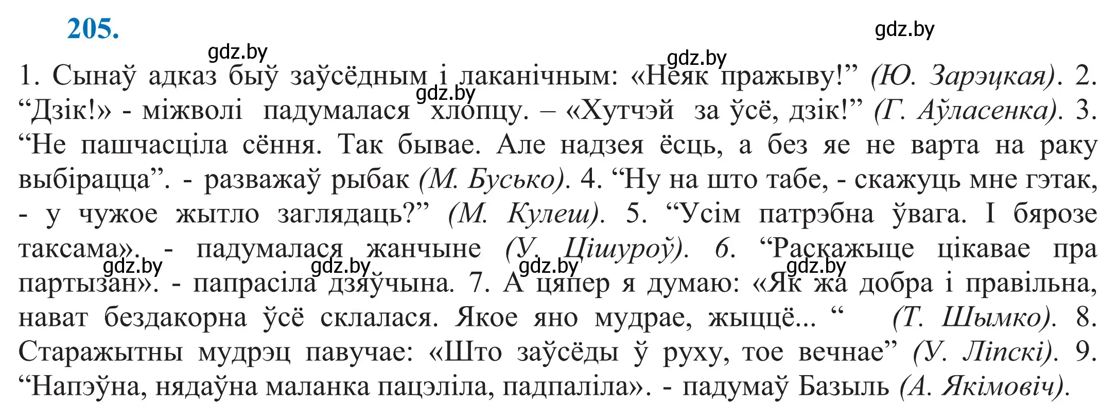 Решение 2. номер 205 (страница 141) гдз по белорусскому языку 11 класс Валочка, Васюкович, учебник