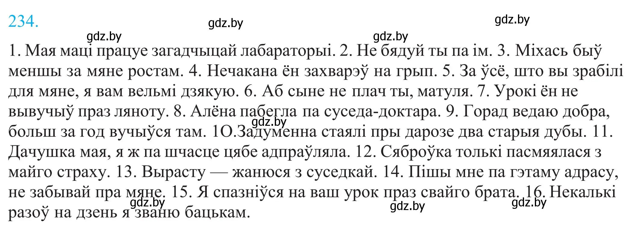 Решение 2. номер 234 (страница 160) гдз по белорусскому языку 11 класс Валочка, Васюкович, учебник