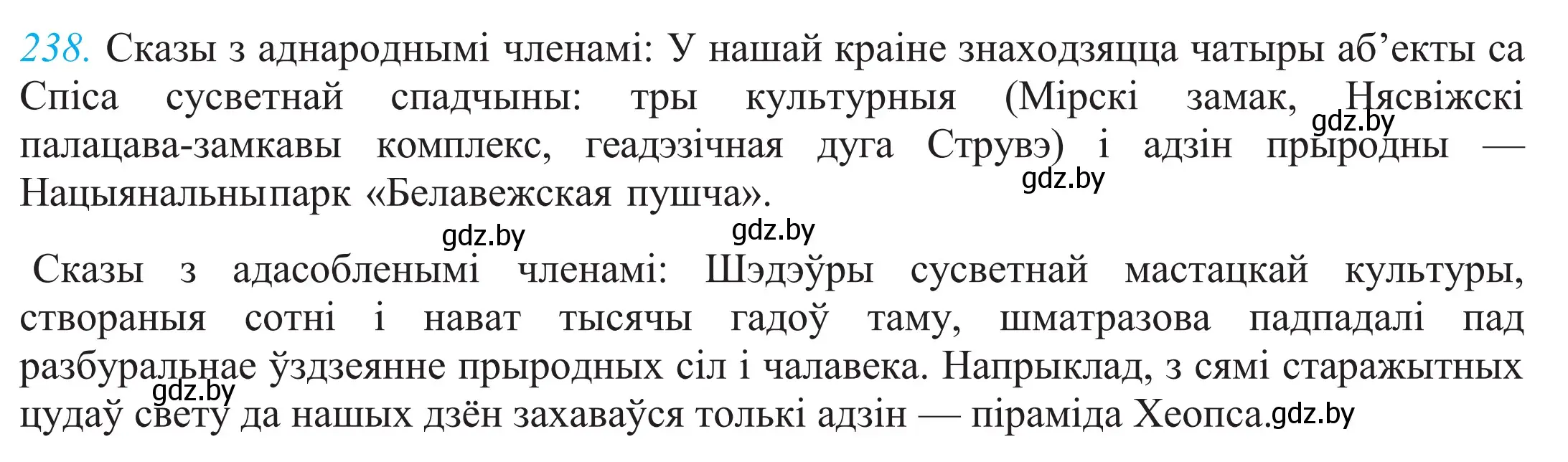 Решение 2. номер 238 (страница 161) гдз по белорусскому языку 11 класс Валочка, Васюкович, учебник