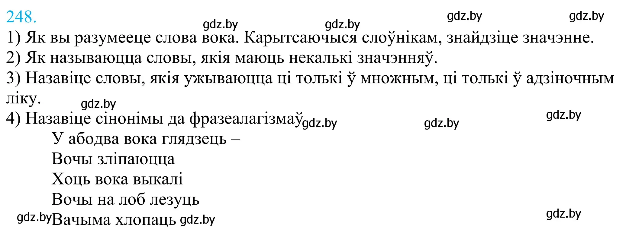 Решение 2. номер 248 (страница 168) гдз по белорусскому языку 11 класс Валочка, Васюкович, учебник