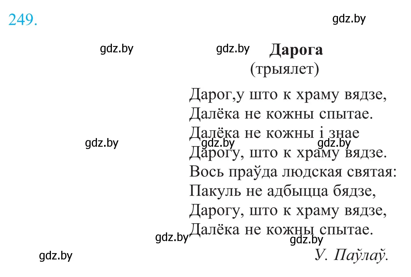 Решение 2. номер 249 (страница 169) гдз по белорусскому языку 11 класс Валочка, Васюкович, учебник